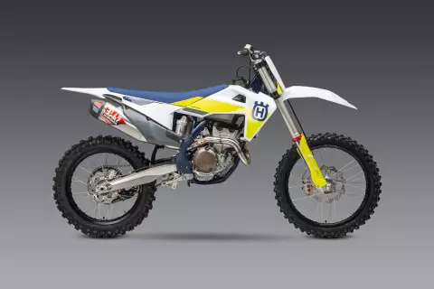 KTM 250/350SX-F'19-22 - YOSHIMURA RS-12 STAINLESS FULL EXHAUST, W/ ALUMINUM MUFFLER