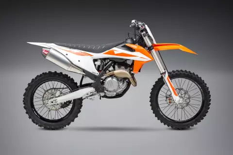 KTM 450SX-F'19-22 - YOSHIMURA RS-4 STAINLESS SLIP-ON EXHAUST, W/ ALUMINUM MUFFLER