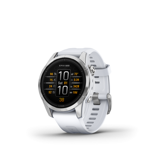 Garmin epix™ Pro (Gen 2) – Standard Edition | 42 mm Silver with Whitestone Band