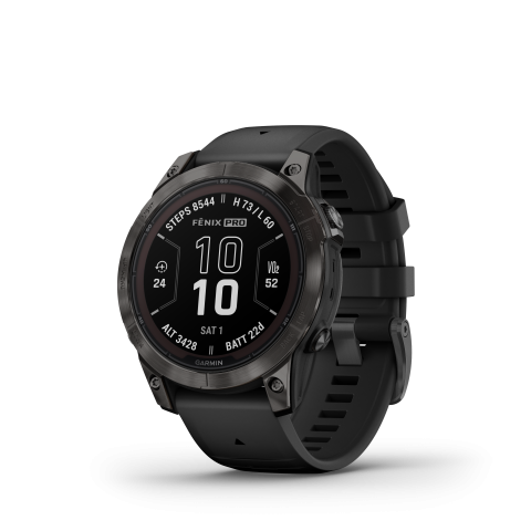 Garmin fēnix® 7 Pro – Sapphire Solar Edition Carbon Gray DLC Titanium with Black Band