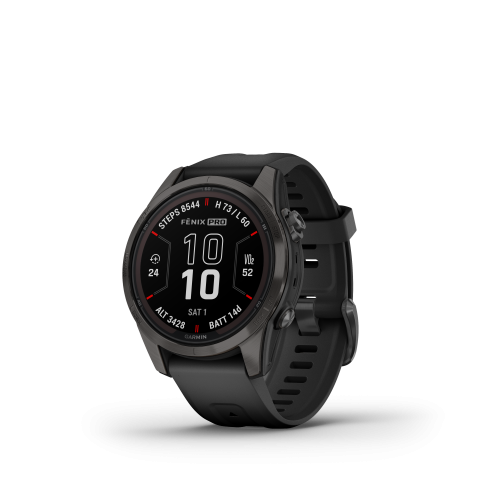 Garmin fēnix® 7S Pro – Sapphire Solar Edition Carbon Gray DLC Titanium with Black Band