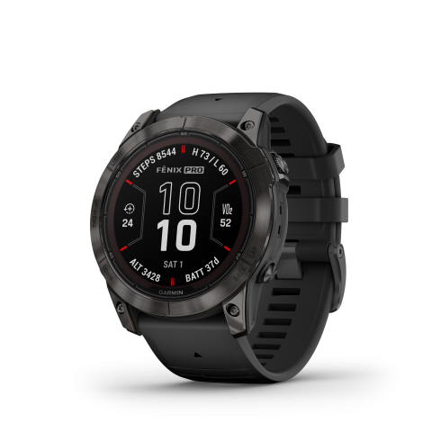 Garmin fēnix® 7X Pro – Sapphire Solar Edition Carbon Gray DLC Titanium with Black Band